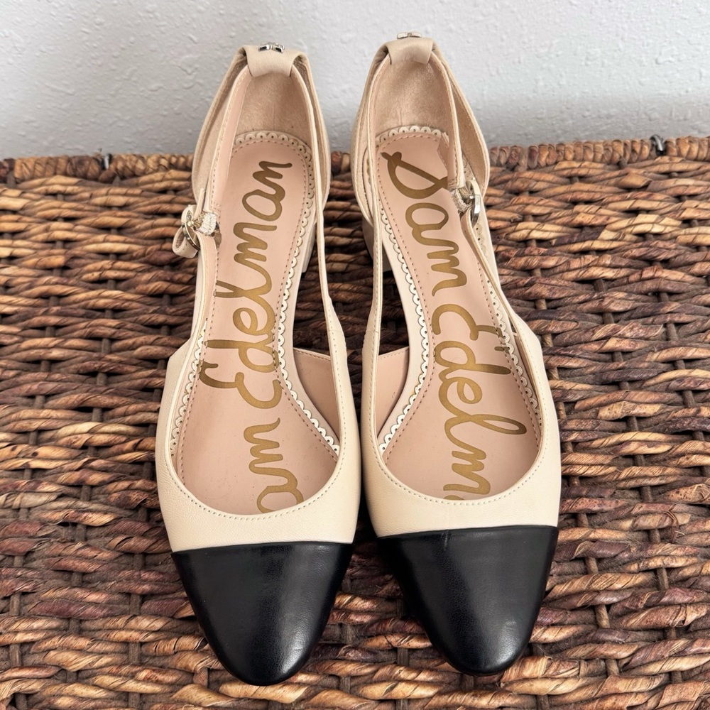 Sam Edelman Cream and Black Heels